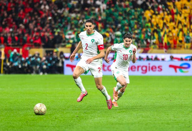 Fußball Afrika-Cup 2025, Vorrunde, Finale Senegal vs Marokko CAF Africa Cup of Nations (AFCON) Stade Moulay Abdellah (Rabat-Marokko): Achraf Hakimi (Marokko, 2) Brahim Diaz Brahim Diaz (Marokko, 10) Copyright: xOumaimaxSouaidix