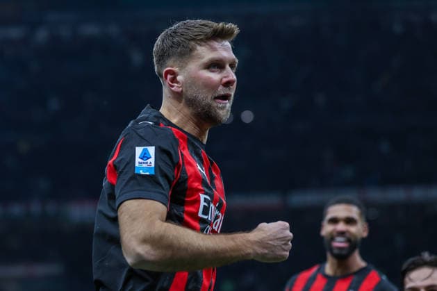 AC Milan vs US Lecce - Serie A 2025 26 - 18 01 2026 Niclas Fullkrug of AC Milan celebrates after scoring a goal during Serie A 2025 26 football match between AC Milan and US Lecce at San Siro Stadium in Milan Copyright: xBEAUTIFULxSPORTS Carabellix