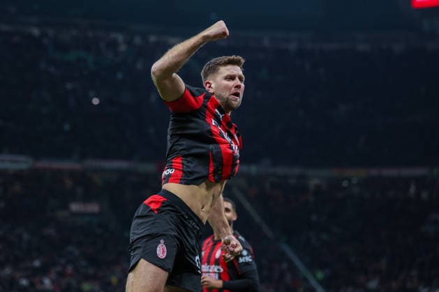 AC Milan vs US Lecce - Serie A 2025 26 - 18 01 2026 Niclas Fullkrug of AC Milan celebrates after scoring a goal during Serie A 2025 26 football match between AC Milan and US Lecce at San Siro Stadium in Milan Copyright: xBEAUTIFULxSPORTS Carabellix