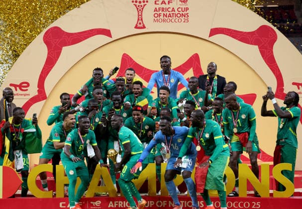 Senegal beats hosts Morocco to claim 2nd AFCON title RABAT, MOROCCO - JANUARY 19: Senegalese players raise the trophy after winning the 35th Africa Cup of Nations (AFCON 2025) final match against Morocco at the Prince Moulay Abdellah Stadium in the capital Rabat, Morocco on January 19, 2026. Senegal won the 35th Africa Cup of Nations title on Sunday, defeating hosts Morocco 1-0 after extra time in a dramatic final marked by lengthy stoppage-time scenes. Samah Zidan Anadolu Rabat Morocco. Editorial use only. Please get in touch for any other usage.  Copyright: x2026xAnadoluxSamahxZidanx