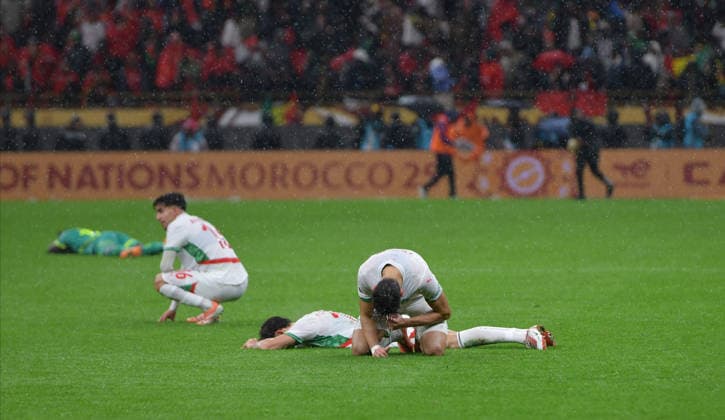 Moroccan players in tears after their defeat during Africa Cup of Nations Morocco 2025 - FINAL. SENEGAL vs Morocco -PRINCE MOULAY ABDELLAH STADIUM 18 JANUARY 2026 By IMAGO Didier Lefa Studio RABAT PRINCE MOULAY ABDELLAH STADIUM Morocco