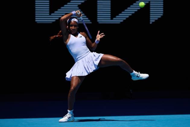 Coco Gauff of the United States of America hits a forehand Australian Open tennis tournament, Day Two, Melbourne Park, Australia - 19 Jan 2026Melbourne Melbourne Park Victoria (VIC) Australia  Copyright: xRachelxBach Shutterstockx 16303002g