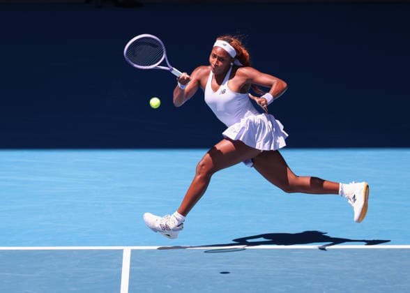 Coco Gauff (USA), Australian Open 2023, Melbourne Park, Melbourne, Victoria, Australia. Copyright: xJuergenxHasenkopfx
