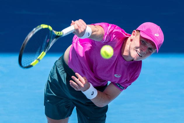 January 19, 2026: JESPER DE JONG of the Netherlands in action against 11th seed DANIIL MEDVEDEV of the Russian Federation on Margaret Court Arena in a Men s Singles 1st round match on day 2 of the 2026 Australian Open in Melbourne, Australia. MEDVEDEV won 75 62 76. Cal Media Melbourne Australia - ZUMAc04_ 20260119_faf_c04_024 Copyright: xSydneyxLowx