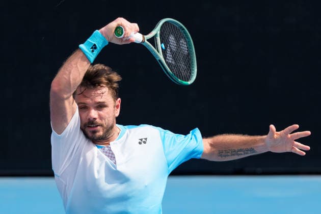 January 19, 2026: STAN WAWRINKA of Switzerland in action against LASLO DJERE of Serbia on Kia Arena in a Men s Singles 1st round match on day 2 of the 2026 Australian Open in Melbourne, Australia. Cal Media Melbourne Australia - ZUMAc04_ 20260119_faf_c04_040 Copyright: xSydneyxLowx