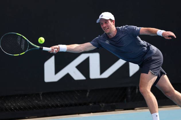 2026-01-19 2026 Australian Open - Day 2 MELBOURNE, AUSTRALIA - JANUARY 19: Botic van de Zandschulp of the Netherlands in action during Day 2 of the Australian Open at Melbourne Park on January 19, 2026 in Melbourne, Australia. (Photo by BSR Agency) Melbourne Australia Content not available for redistribution in The Netherlands directly or indirectly through any third parties. Copyright: xBSRxAgencyx