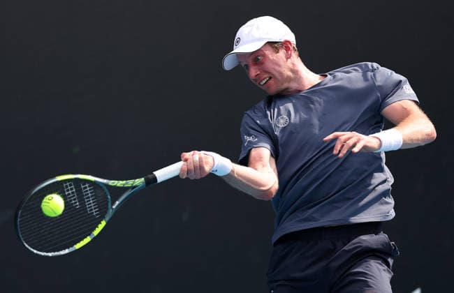 2026-01-19 2026 Australian Open - Day 2 MELBOURNE, AUSTRALIA - JANUARY 19: Botic van de Zandschulp of the Netherlands in action during Day 2 of the Australian Open at Melbourne Park on January 19, 2026 in Melbourne, Australia. (Photo by BSR Agency) Melbourne Australia Content not available for redistribution in The Netherlands directly or indirectly through any third parties. Copyright: xBSRxAgencyx