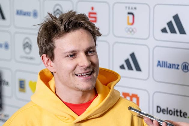 Fabian Gratz (DOSB-Olympiakader Deutscher Ski Verband DSV, Ski Alpin) beim Interview Portrait Portraet GER, DOSB Olympia-Einkleidung Team Deutschland, Mailand Cortina 2026, 19.01.2026. GER, DOSB Olympia-Einkleidung Team Deutschland, Mailand Cortina 2026, 19.01.2026. Muenchen *** Fabian Gratz DOSB Olympic squad German Ski Association DSV, Alpine Skiing at the interview Portrait Portraet GER, DOSB Olympia Einkleidung Team Deutschland, Mailand Cortina 2026, 19 01 2026 GER, DOSB Olympia Einkleidung Team Deutschland, Mailand Cortina 2026, 19 01 2026 Munich Copyright: xEibner-Pressefoto FranzxFeinerx EP_HFR