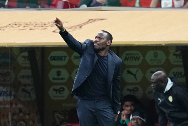 Pape Thiaw (Senegal) gestures during the Africa Cup Of Nations match between Morocco and Senegal at Prince Moulay Abdellah Stadium on January 18, 2026 in Rabat, Morocco. (Photo by Thor Wegner DeFodi Images) -