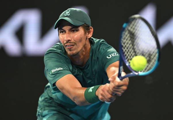TENNIS AUSTRALIAN OPEN, Alexi Popyrin of Australia in action during the Men™s 1st round match against Alexandre Muller of France on day 2 of the 2026 Australian Open tennis tournament at Melbourne Park in Melbourne, Monday, January 19, 2026. ( NO ARCHIVING MELBOURNE VICTORIA AUSTRALIA  Copyright: xLUKASxCOCHx 20260119137395563400