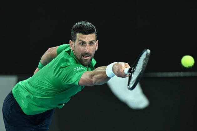 TENNIS AUSTRALIAN OPEN, Novak Djokovic of Serbia in action during the Men™s 1st round match against Pedro Martinez of Spain on day 2 of the 2026 Australian Open tennis tournament at Melbourne Park in Melbourne, Monday, January 19, 2026. ( NO ARCHIVING MELBOURNE VICTORIA AUSTRALIA  Copyright: xJAMESxROSSx 20260119192622418500