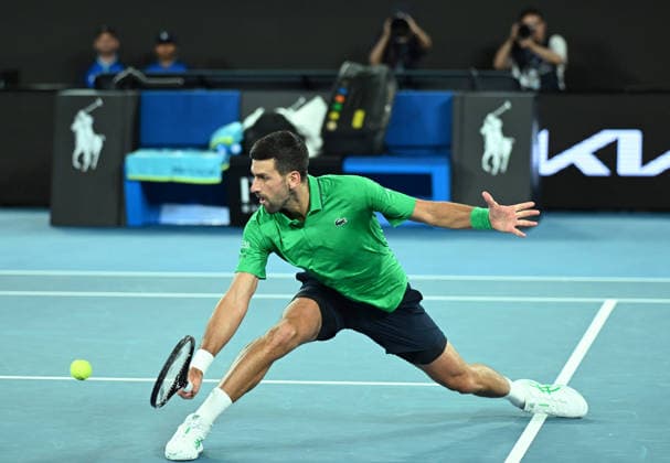 TENNIS AUSTRALIAN OPEN, Novak Djokovic of Serbia in action during the Men™s 1st round match against Pedro Martinez of Spain on day 2 of the 2026 Australian Open tennis tournament at Melbourne Park in Melbourne, Monday, January 19, 2026. ( NO ARCHIVING MELBOURNE VICTORIA AUSTRALIA  Copyright: xJAMESxROSSx 20260119132081098090