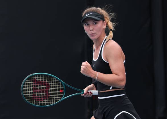 Oksana Selekhmeteva macht die Faust und jubelt,Jubel, Freude,Emotion Australian Open 2026, Melbourne Park, Melbourne, Victoria, Australia. Copyright: xJuergenxHasenkopfx