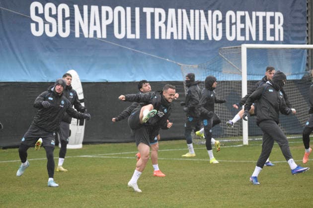January 19, 2026, Castel Volturno, Caserta: Napoli™s team attends a training session in Castel Volturno ( Caserta) , Italy, 19 january 2026. Ssc Napoli will face Fc Copenhagen in their UEFA Champions League match on 20 january 2026. ANSA CIRO FUSCO. Champions League: Copenhagen Vs Napoli  - ZUMAa110 20260119_zaf_a110_026 Copyright: xCiroxFuscox