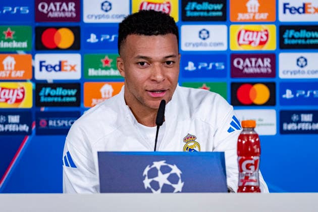 Real Madrid C.F. Training Session And press conference, PK, Pressekonferenz - UEFA Champions League 2025 26 League Phase MD7 Kylian Mbappe of Real Madrid speaks during the Press Conference ahead of the UEFA Champions League 2024 25 match against AS Monaco at Ciudad Real Madrid on January 19, 2026 in Madrid, Spain. Valdebebas Ciudad Real Madrid Madrid Spain Copyright: xAlbertoxGardinx AGardin_20260119_Foot_Champ_ReaMad_Press_0917