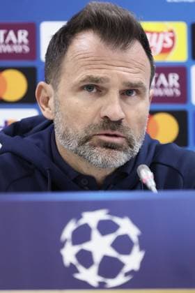Club s head coach Ivan Leko pictured during a press conference, PK, Pressekonferenz of Belgian soccer team Club Brugge KV, on Monday 19 January 2026 in Almaty, Kazakhstan. The team is preparing for tomorrow s game against Kazakh FC Kairat Almaty, on day seven of the League phase of the UEFA Champions League tournament. BRUNOxFAHY  x157029652x
