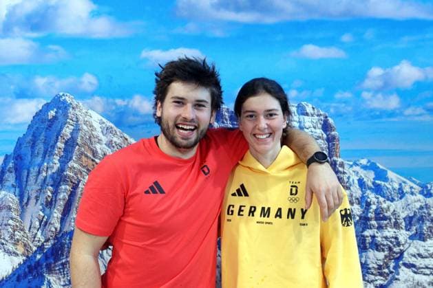 MUENCHEN, GERMANY- JANUARY 19: Max Kühnhauser (Snowboard) and Mathilda Scheid (Snowboard) at the Team Germany kit fitting for the Milano Cortina 2026 Olympic Games, Olympische Spiele, Olympia, OS on January 19, 2026 in Munich, Germany. Bavaria Germany Copyright: xPhotographer:xNilsxKoepkex