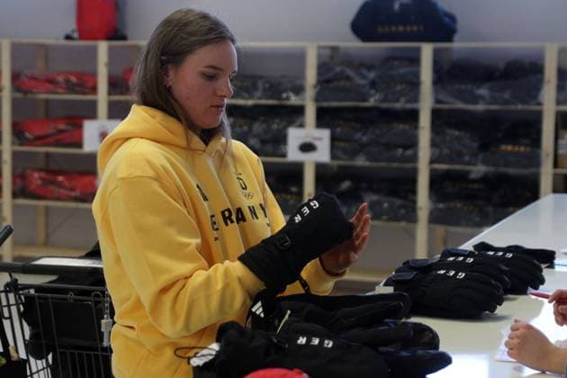 MUENCHEN, GERMANY- JANUARY 19: Emma Aicher (Alpine skiing) testing at the Team Germany kit fitting for the Milano Cortina 2026 Olympic Games, Olympische Spiele, Olympia, OS on January 19, 2026 in Munich, Germany. Bavaria Germany Copyright: xPhotographer:xNilsxKoepkex