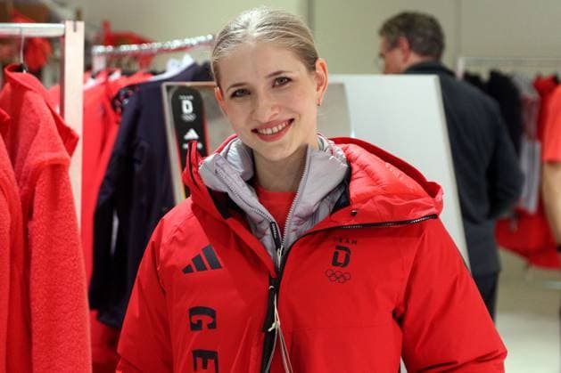 MUENCHEN, GERMANY- JANUARY 19: Minerva Hase Figure skating, Eiskunstlauf smiling at the Team Germany kit fitting for the Milano Cortina 2026 Olympic Games, Olympische Spiele, Olympia, OS on January 19, 2026 in Munich, Germany. Bavaria Germany Copyright: xPhotographer:xNilsxKoepkex