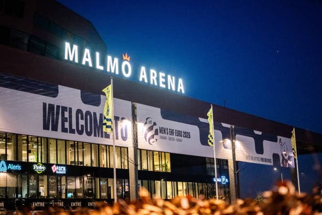 260119 Exterior view of Malmö Arena ahead of the EHF European Handball Championship preliminary round match between the Netherlands and Croatia on January 19, 2026 in Malmö. Photo: Petter Arvidson BILDBYRAN kod PA PA1126 handball handboll handball handbolls-em 2026 nederländerna netherlands croatia kroatien ehf european handball championship bbeng grappa33 arena malmö arena exteriör Copyright: PETTERxARVIDSON BB260119PA003