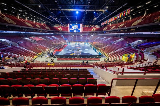 260119 Interior view of Malmö Arena ahead of the EHF European Handball Championship preliminary round match between the Netherlands and Croatia on January 19, 2026 in Malmö. Photo: Petter Arvidson BILDBYRAN kod PA PA1126 handball handboll handball handbolls-em 2026 nederländerna netherlands croatia kroatien ehf european handball championship bbeng grappa33 arena malmö arena interiör Copyright: PETTERxARVIDSON BB260119PA004