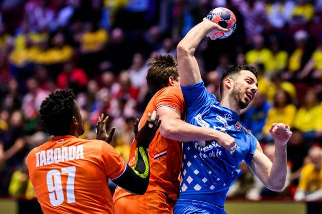 260119 Zvonimir Srna of Croatia during the EHF European Handball Championship preliminary round match between the Netherlands and Croatia on January 19, 2026 in Malmö. Photo: Petter Arvidson BILDBYRAN kod PA PA1126 handball handboll handball handbolls-em 2026 nederländerna netherlands croatia kroatien ehf european handball championship bbeng grappa33 Copyright: PETTERxARVIDSON BB260119PA010