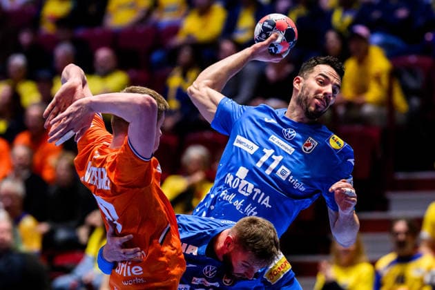 260119 Zvonimir Srna of Croatia during the EHF European Handball Championship preliminary round match between the Netherlands and Croatia on January 19, 2026 in Malmö. Photo: Petter Arvidson BILDBYRAN kod PA PA1126 handball handboll handball handbolls-em 2026 nederländerna netherlands croatia kroatien ehf european handball championship bbeng grappa33 Copyright: PETTERxARVIDSON BB260119PA022