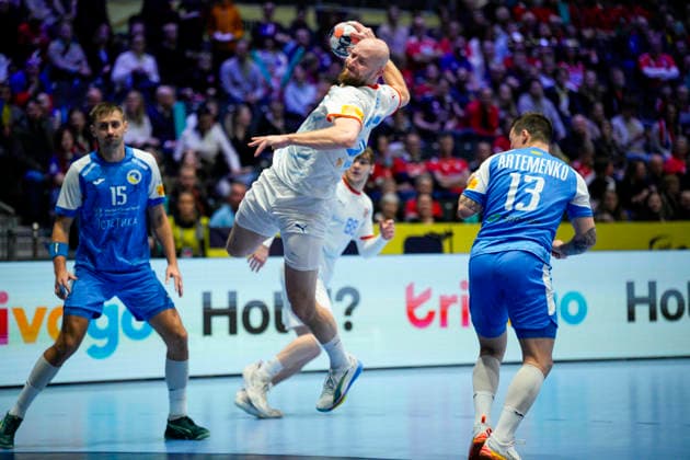 European Handball Championship, Czech Republic Ukraine Baerum 20260119 Czech Jan Uzek during the European Championship handball match between the Czech Republic and Ukraine in Unity arena Photo Stian Lysberg Solum NTB Baerum Norway EDITORIAL USE ONLY RESTRICTED USE FOR BETTING COMPANIES  Copyright: xStianxLysbergxSolumx xNTBx