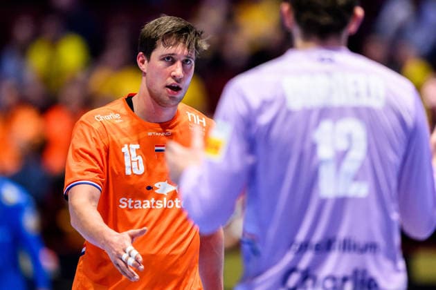260119 Lars Kooij of the Netherlands during the EHF European Handball Championship preliminary round match between the Netherlands and Croatia on January 19, 2026 in Malmö. Photo: Petter Arvidson BILDBYRAN kod PA PA1126 handball handboll handball handbolls-em 2026 nederländerna netherlands croatia kroatien ehf european handball championship bbeng grappa33 Copyright: PETTERxARVIDSON BB260119PA030