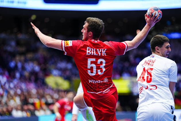 Wurf Tor Nikola Bilyk (Oesterreich, 53) DEN, Oesterreich vs. Serbien, Handball, EHF Europameisterschaft 2026, Gruppe A, Spieltag 3, 19.01.2026 DEN, Oesterreich vs. Serbien, Handball, EHF Europameisterschaft 2026, Gruppe A, Spieltag 3, 19.01.2026 Herning Copyright: xEibner-Pressefoto MarcelxvonxFehrnx EP_MFN