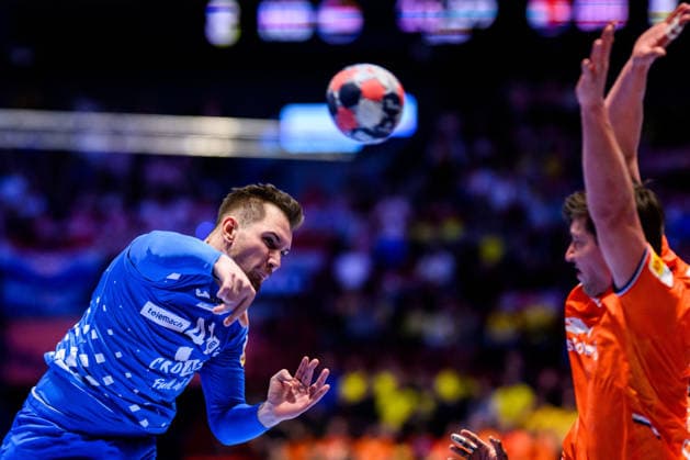 260119 Tin Lucin of Croatia during the EHF European Handball Championship preliminary round match between the Netherlands and Croatia on January 19, 2026 in Malmö. Photo: Petter Arvidson BILDBYRAN kod PA PA1126 handball handboll handball handbolls-em 2026 nederländerna netherlands croatia kroatien ehf european handball championship bbeng grappa33 Copyright: PETTERxARVIDSON BB260119PA042