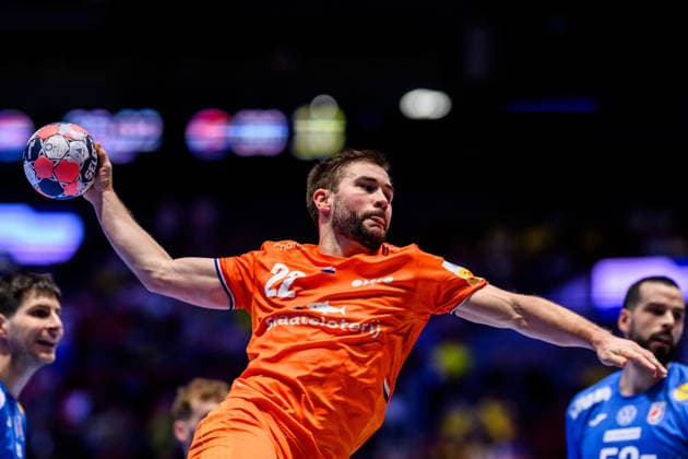 260119 Luc Steins of the Netherlands during the EHF European Handball Championship preliminary round match between the Netherlands and Croatia on January 19, 2026 in Malmö. Photo: Petter Arvidson BILDBYRAN kod PA PA1126 handball handboll handball handbolls-em 2026 nederländerna netherlands croatia kroatien ehf european handball championship bbeng grappa33 Copyright: PETTERxARVIDSON BB260119PA057