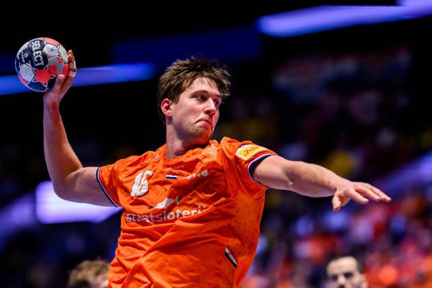 260119 Lars Kooij of the Netherlands during the EHF European Handball Championship preliminary round match between the Netherlands and Croatia on January 19, 2026 in Malmö. Photo: Petter Arvidson BILDBYRAN kod PA PA1126 handball handboll handball handbolls-em 2026 nederländerna netherlands croatia kroatien ehf european handball championship bbeng grappa33 Copyright: PETTERxARVIDSON BB260119PA058