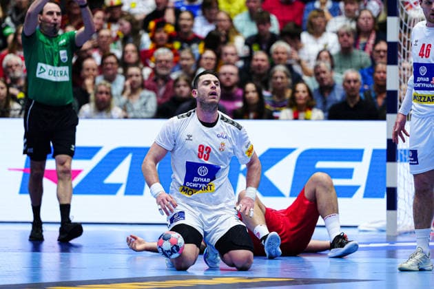 Mijajlo Marsenic (Serbien, 93) DEN, Oesterreich vs. Serbien, Handball, EHF Europameisterschaft 2026, Gruppe A, Spieltag 3, 19.01.2026 DEN, Oesterreich vs. Serbien, Handball, EHF Europameisterschaft 2026, Gruppe A, Spieltag 3, 19.01.2026 Herning Copyright: xEibner-Pressefoto MarcelxvonxFehrnx EP_MFN