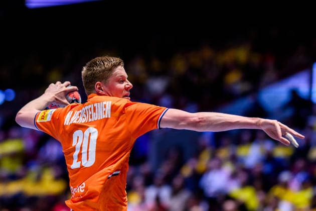 260119 Niels Gerardus Versteijnen of the Netherlands during the EHF European Handball Championship preliminary round match between the Netherlands and Croatia on January 19, 2026 in Malmö. Photo: Petter Arvidson BILDBYRAN kod PA PA1126 handball handboll handball handbolls-em 2026 nederländerna netherlands croatia kroatien ehf european handball championship bbeng grappa33 Copyright: PETTERxARVIDSON BB260119PA063