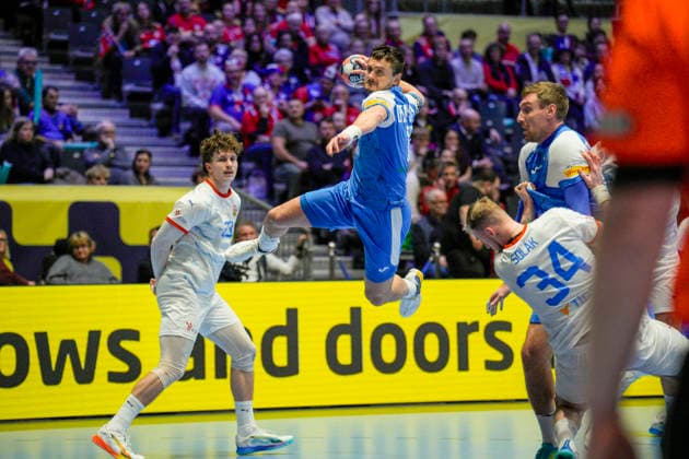 European Handball Championship, Czech Republic Ukraine Baerum 20260119 Ukraine s Zakhar Denysov during the European Championship handball match between the Czech Republic and Ukraine in Unity arena Photo Stian Lysberg Solum NTB Baerum Norway EDITORIAL USE ONLY RESTRICTED USE FOR BETTING COMPANIES  Copyright: xStianxLysbergxSolumx xNTBx