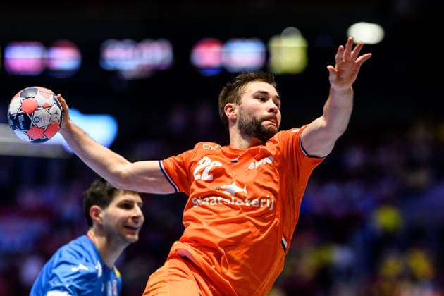 260119 Luc Steins of the Netherlands during the EHF European Handball Championship preliminary round match between the Netherlands and Croatia on January 19, 2026 in Malmö. Photo: Petter Arvidson BILDBYRAN kod PA PA1126 handball handboll handball handbolls-em 2026 nederländerna netherlands croatia kroatien ehf european handball championship bbeng grappa33 Copyright: PETTERxARVIDSON BB260119PA093