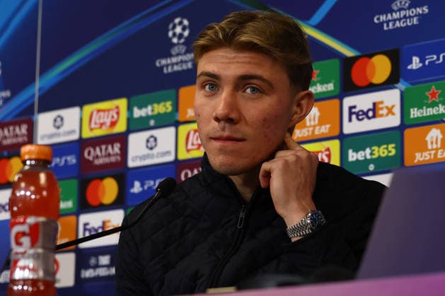 January 19, 2026, Copenaghen, Denmark, Italy: Rasmus Hojlund of Napoli during a press conference, PK, Pressekonferenz head the UEFA Champions League 2025 26 League Phase MD7 match between F.C. Copenhagen and SSC Napoli at Parken Stadium in Copenhagen, Denmark, on January 19, 2026 Copenaghen Italy - ZUMAl131 20260119_zsp_l131_008 Copyright: xCiroxDexLucax