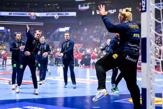 260119 Max Darj of Sweden ahead of the EHF European Handball Championship preliminary round match between Georgia and Sweden on January 19, 2026 in Malmö. Photo: Petter Arvidson BILDBYRAN kod PA PA1125 handball handboll handball handbolls-em 2026 georgien sverige sweden ehf european handball championship georgia bbeng Copyright: PETTERxARVIDSON BB260119PA100