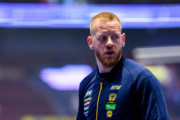 260119 Jim Gottfridsson of Sweden ahead of the EHF European Handball Championship preliminary round match between Georgia and Sweden on January 19, 2026 in Malmö. Photo: Petter Arvidson BILDBYRAN kod PA PA1125 handball handboll handball handbolls-em 2026 georgien sverige sweden ehf european handball championship georgia bbeng Copyright: PETTERxARVIDSON BB260119PA101