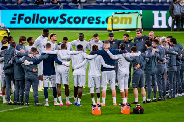 AS Monaco Training Session And press conference, PK, Pressekonferenz - UEFA Champions League 2025 26 League Phase MD7 Players of AS Monaco are seen reunited during the Training Session and Press Conference ahead of the UEFA Champions League 2024 25 match against Real Madrid at Estadio Santiago Bernabeu on January 19, 2026 in Madrid, Spain. Madrid Estadio Santiago Bernabeu Madrid Spain Copyright: xAlbertoxGardinx AGardin_20260119_Foot_Champ_AS_Monaco_Press_0233