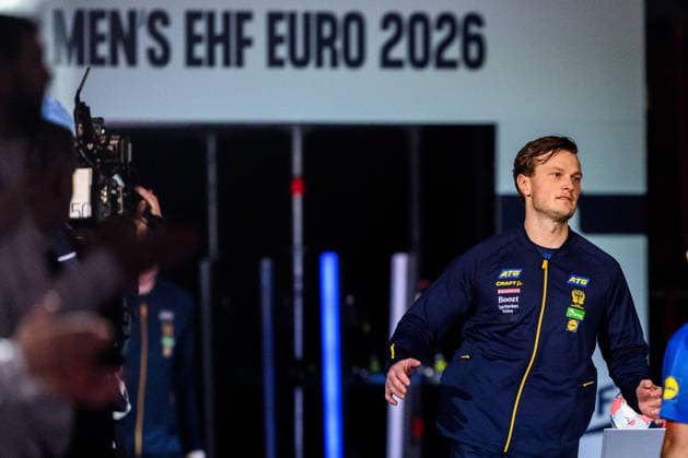260119 Jonathan Carlsbogard of Sweden ahead of the EHF European Handball Championship preliminary round match between Georgia and Sweden on January 19, 2026 in Malmö. Photo: Petter Arvidson BILDBYRAN kod PA PA1125 handball handboll handball handbolls-em 2026 georgien sverige sweden ehf european handball championship georgia bbeng Copyright: PETTERxARVIDSON BB260119PA109