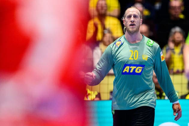 260119 Goalkeeper Mikael Appelgren of Sweden during the EHF European Handball Championship preliminary round match between Georgia and Sweden on January 19, 2026 in Malmö. Photo: Petter Arvidson BILDBYRAN kod PA PA1125 handball handboll handball handbolls-em 2026 georgien sverige sweden ehf european handball championship georgia bbeng Copyright: PETTERxARVIDSON BB260119PA121