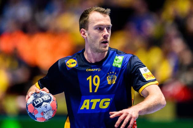 260119 Felix Claar of Sweden during the EHF European Handball Championship preliminary round match between Georgia and Sweden on January 19, 2026 in Malmö. Photo: Petter Arvidson BILDBYRAN kod PA PA1125 handball handboll handball handbolls-em 2026 georgien sverige sweden ehf european handball championship georgia bbeng Copyright: PETTERxARVIDSON BB260119PA125
