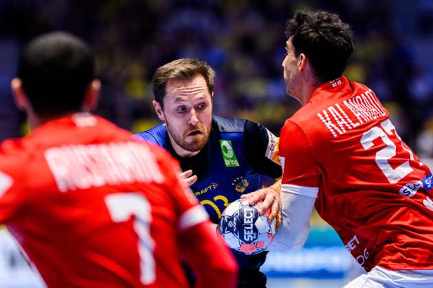 260119 Albin Lagergren of Sweden during the EHF European Handball Championship preliminary round match between Georgia and Sweden on January 19, 2026 in Malmö. Photo: Petter Arvidson BILDBYRAN kod PA PA1125 handball handboll handball handbolls-em 2026 georgien sverige sweden ehf european handball championship georgia bbeng Copyright: PETTERxARVIDSON BB260119PA130