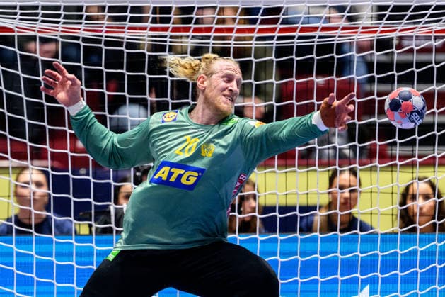 260119 Goalkeeper Mikael Appelgren of Sweden during the EHF European Handball Championship preliminary round match between Georgia and Sweden on January 19, 2026 in Malmö. Photo: Petter Arvidson BILDBYRAN kod PA PA1125 handball handboll handball handbolls-em 2026 georgien sverige sweden ehf european handball championship georgia bbeng Copyright: PETTERxARVIDSON BB260119PA132