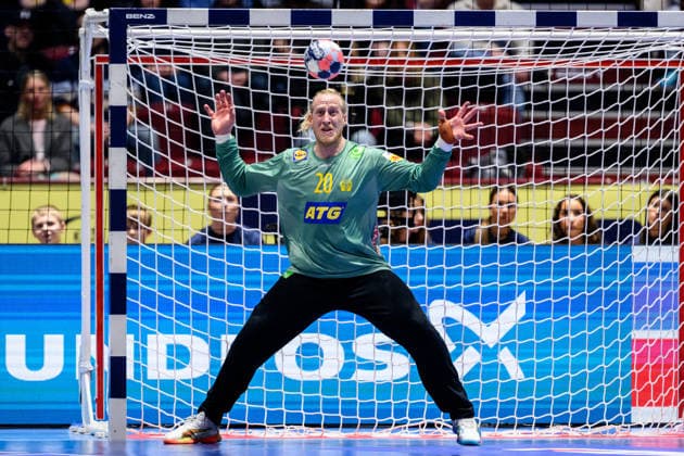260119 Goalkeeper Mikael Appelgren of Sweden during the EHF European Handball Championship preliminary round match between Georgia and Sweden on January 19, 2026 in Malmö. Photo: Petter Arvidson BILDBYRAN kod PA PA1125 handball handboll handball handbolls-em 2026 georgien sverige sweden ehf european handball championship georgia bbeng Copyright: PETTERxARVIDSON BB260119PA135