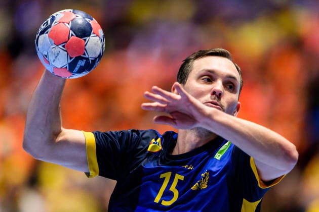 260119 Hampus Wanne of Sweden during the EHF European Handball Championship preliminary round match between Georgia and Sweden on January 19, 2026 in Malmö. Photo: Petter Arvidson BILDBYRAN kod PA PA1125 handball handboll handball handbolls-em 2026 georgien sverige sweden ehf european handball championship georgia bbeng Copyright: PETTERxARVIDSON BB260119PA136