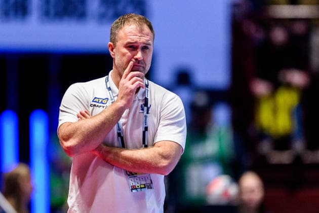 260119 Head coach Michael Apelgren of Sweden during the EHF European Handball Championship preliminary round match between Georgia and Sweden on January 19, 2026 in Malmö. Photo: Petter Arvidson BILDBYRAN kod PA PA1125 handball handboll handball handbolls-em 2026 georgien sverige sweden ehf european handball championship georgia bbeng Copyright: PETTERxARVIDSON BB260119PA148