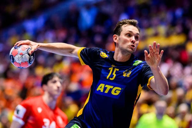 260119 Hampus Wanne of Sweden during the EHF European Handball Championship preliminary round match between Georgia and Sweden on January 19, 2026 in Malmö. Photo: Petter Arvidson BILDBYRAN kod PA PA1125 handball handboll handball handbolls-em 2026 georgien sverige sweden ehf european handball championship georgia bbeng Copyright: PETTERxARVIDSON BB260119PA163